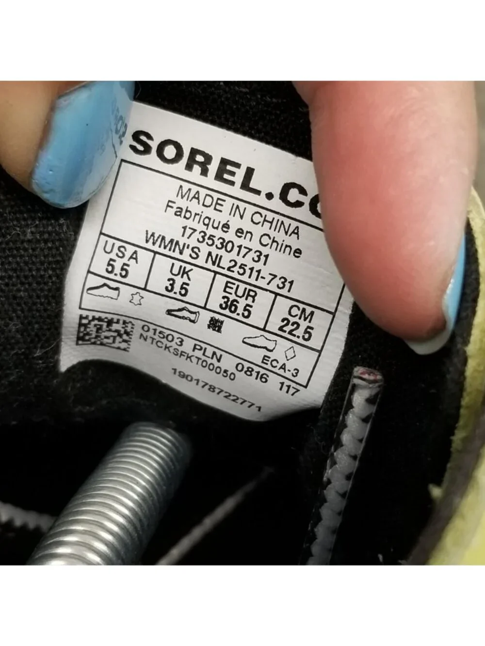 Sorel Shoes Womens Size 5.5 Out N About Yellow Leather Rubber Lace Up Rain Boots
